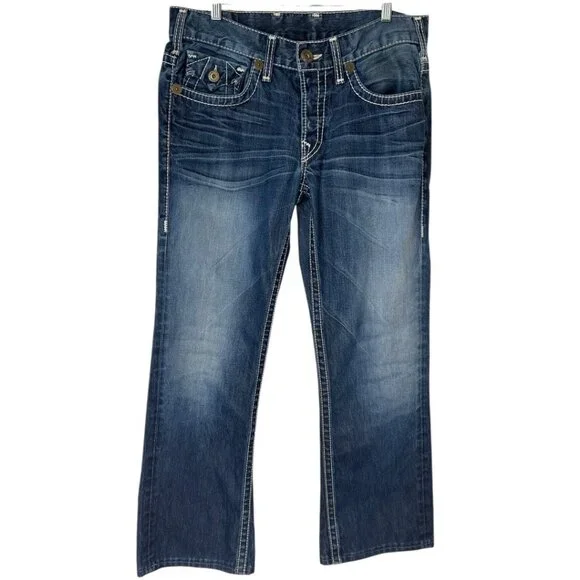 True Religion Corey Big T 34 Flap Pocket Bootcut Jeans Men's Size 38 W 32 L 10 I