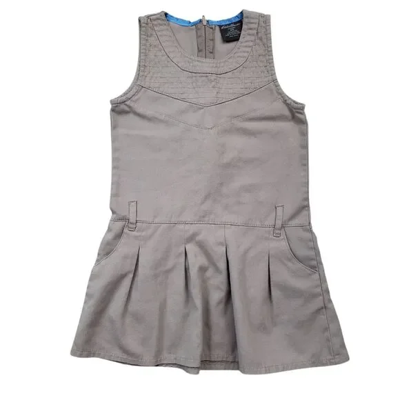Eddie Bauer School Uniform Jumper Dress Girls 6X Khaki Pockets Kids