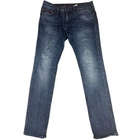 True Religion x Manchester United Men's Jeans Size 36 Red Thick Stitch Jack