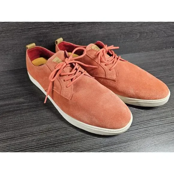 CLAE Ellington Men’s Leather Suede Sneaker Size 12 EU 45 Salmon