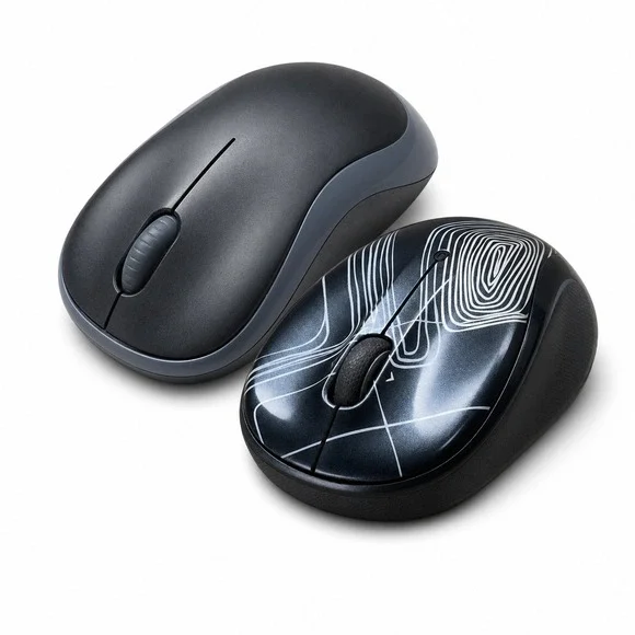 Logitech M325 M185 Wireless Mouse Bundle Black Grey Topo Pattern NO USB DONGLE