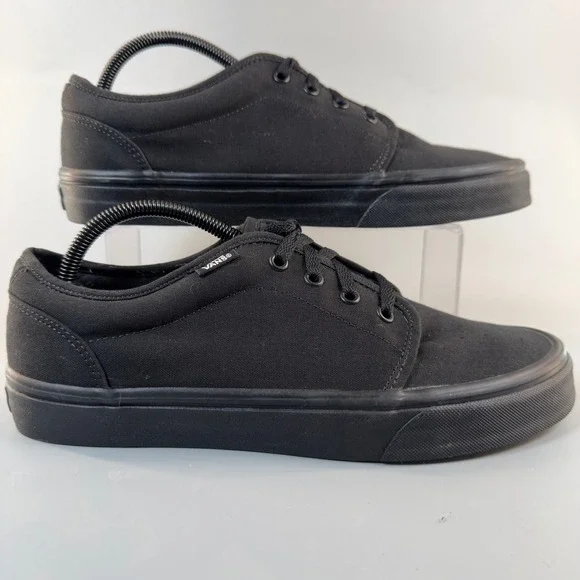 Vans‎ U 106 Vulcanized Mens 10 Skate Shoes Triple Black Lace Up Low Sneakers