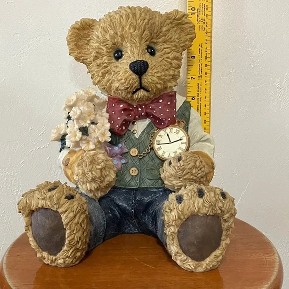 LARGE RESIN TEDDY BEAR 10” TALL