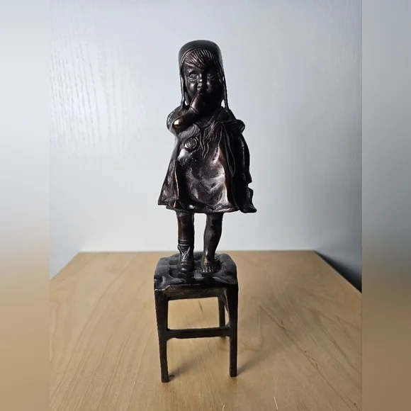 Bronze Reproduction of Juan Clara's Girl on a Stool
