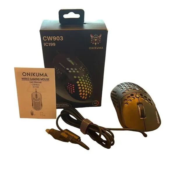 Onikuma CW903 Pro Gaming Mouse with RGB 6 Changing Colors Focused On‎ Gaming