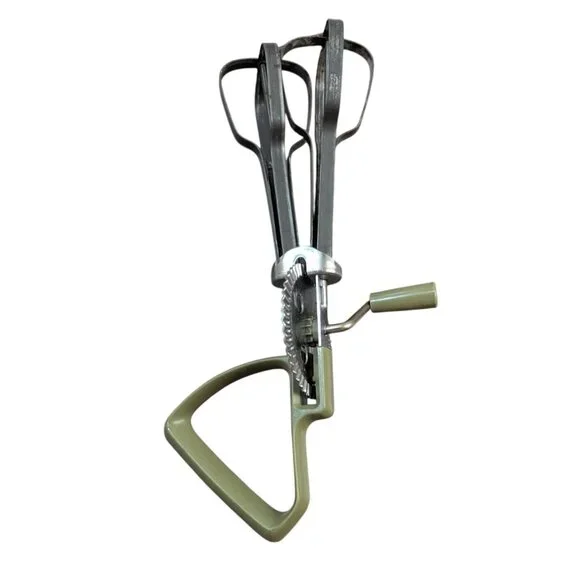 Vintage Hand Crank Egg Beater Whisk With Olive Handle - Retro‎ Kitchen Tool prop