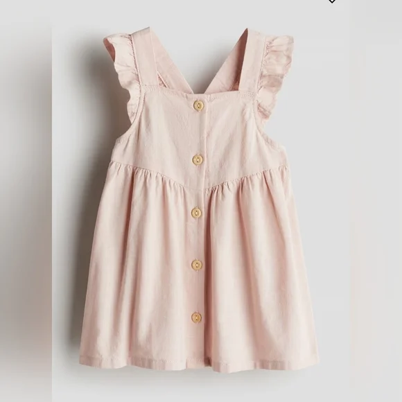 H&M Blush Pink Ruffle Strap Dress