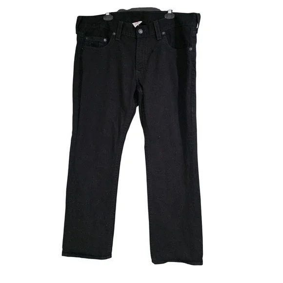 True Religion vintagey2k Bobby Jeans Mens 40 Black Straight Leg Denim