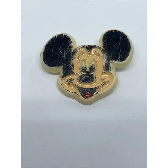 Vintage WALT DISNEY Mickey Mouse Plastic Lapel‎ Pin St Lucia