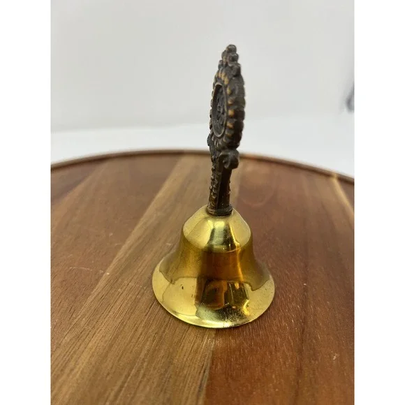 Vintage Brass Bell Ornate Handle Decorative Desk‎ Bell Tabletop