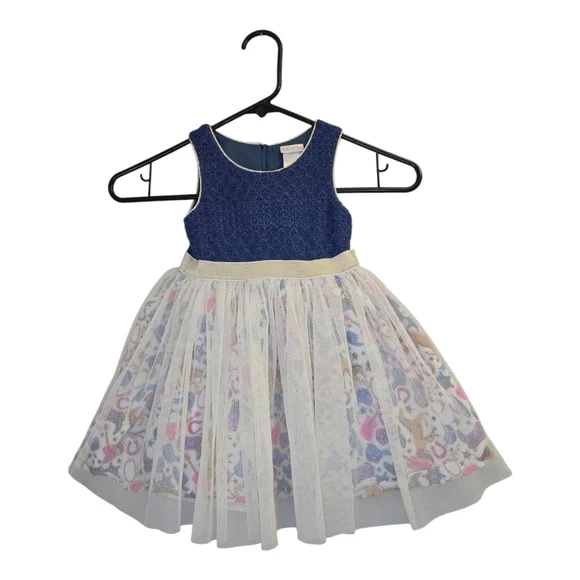 Sweet Heart Rose Toddler 3T Dress Blue With Horses And Boots Cowgirl