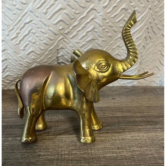Brass Elephant Figurine 6.5
