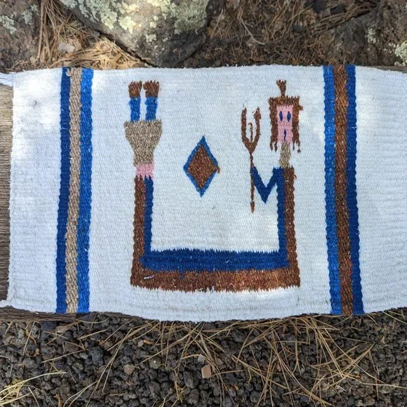 Native American Inspired Yei Handmade Weaving Rug -‎ Traditional Native Art ***