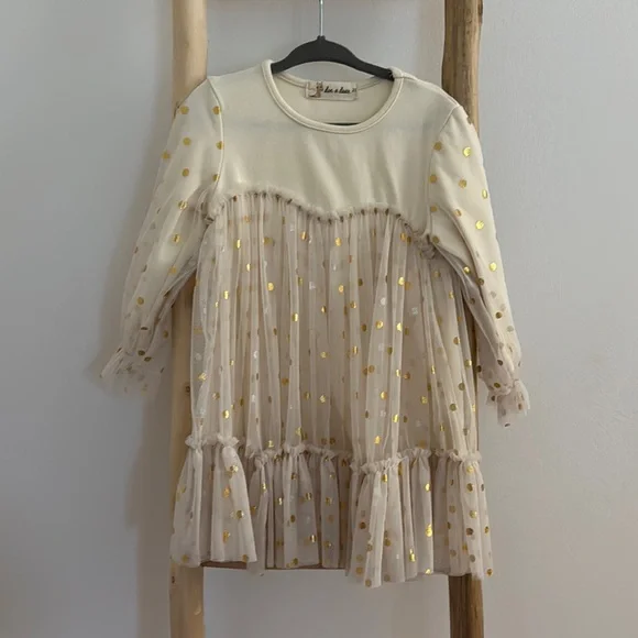 Cream Ruffled Tiered Dress