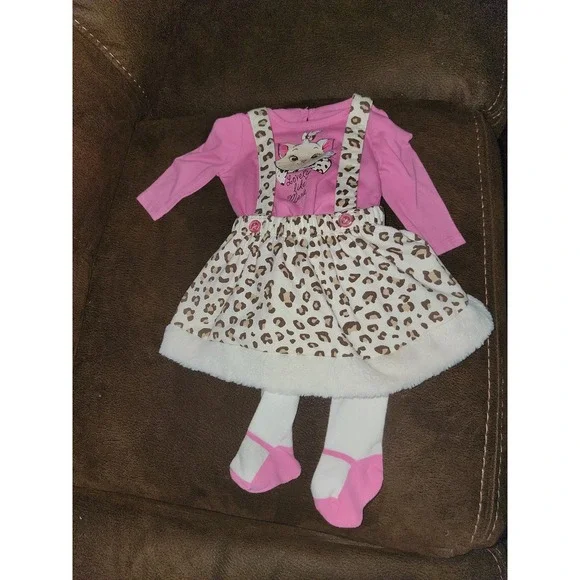 Disney baby aristocats lovely like Marie top dress and tights size 0 3 months