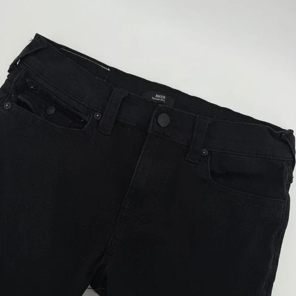 True Religion Rocco Relaxed Skinny Jeans Mens 32 Black Horseshoe Flap Pocket