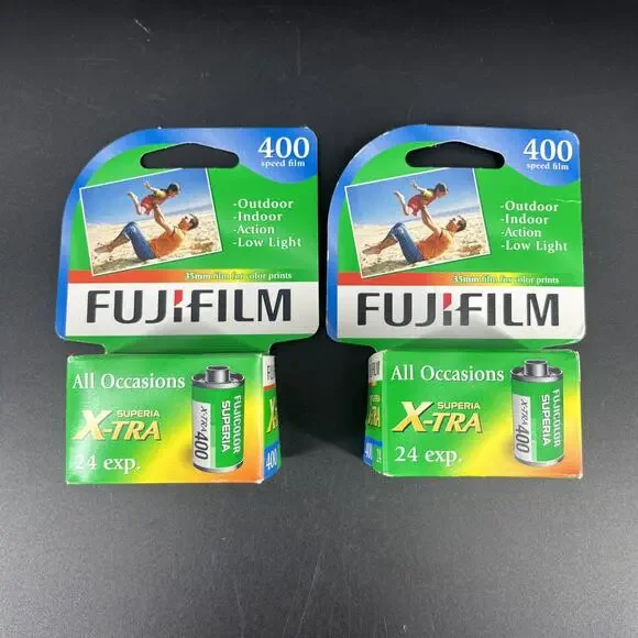 2 Rolls of FujiFilm Superia X-Tra 400 Speed Film 24 Exposures (48 Total)