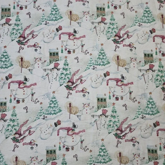 Reversible Quilt Christmas Snow Much Fun Snowman‎ Throw Blanket 65