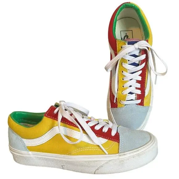 VANS Style 36‎ Sunshine Multi True White Suede Shoes Women’s Sz 8 Men’s Sz 6.5