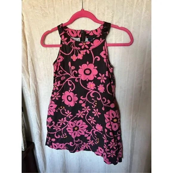 Gap Kids Brown With Pink Floral Dress Kids Size XL (12)
