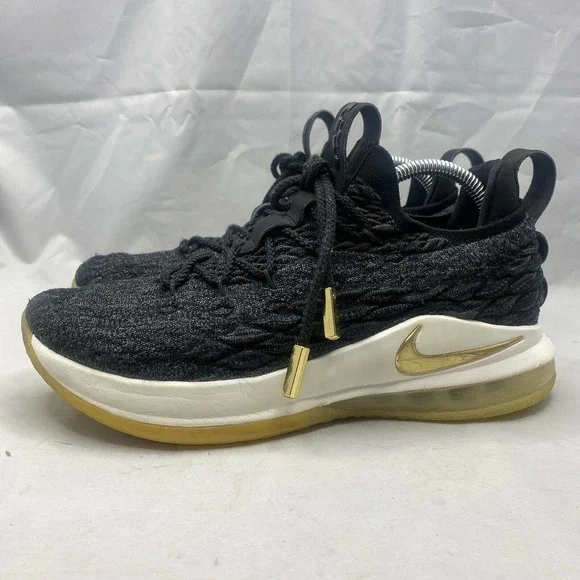 Nike Lebron XV Low Black/Metallic Gold Phantom Shoes AO1755-001 Men’s Size 8.5