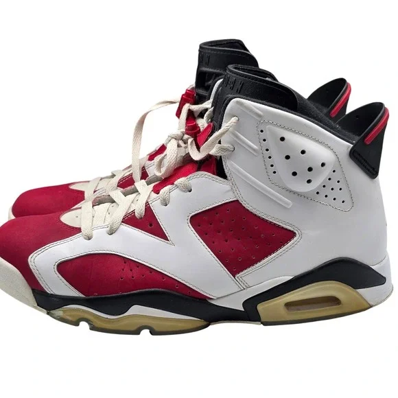 Jordan Air Jordan 6 Retro Carmine Mens 12 White Red Streetwear Sporty Retro Vibe