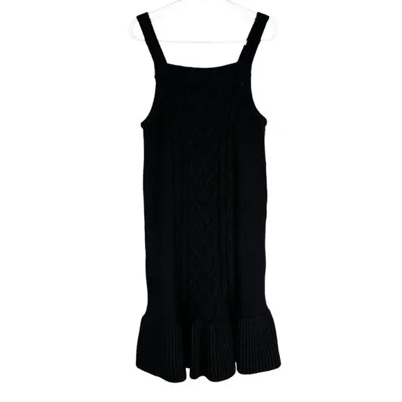 Gymboree Girls Cable Knit Sweater Dress Black 7 Sleeveless New