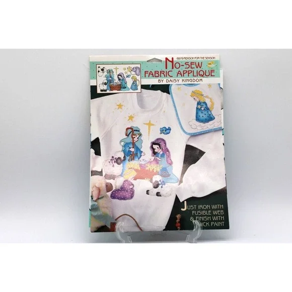 1993 Daisy Kingdom No-Sew Fabric Applique 6979 Reason‎ for the Season Nativity