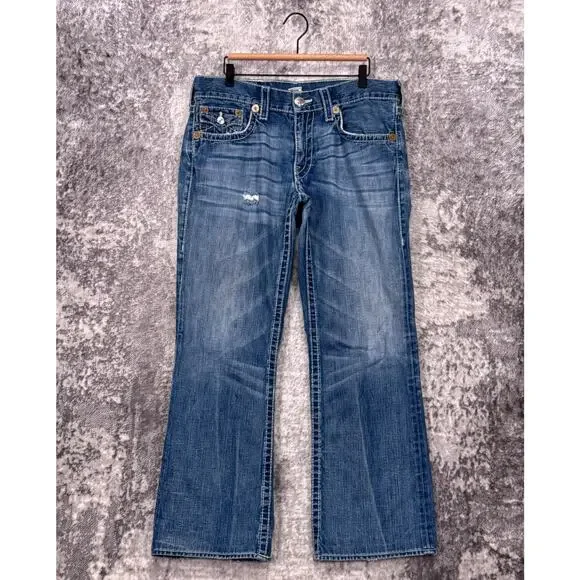 Vintage True Religion Jeans 34 x 31 Men Billy Big T Y2K Relaxed Boot Flap Pocket