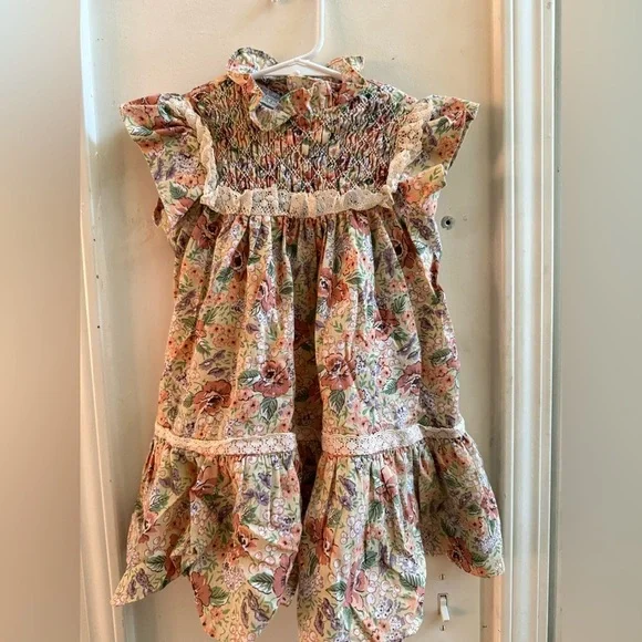 Vintage Polly Flinders Hand Smocked Dress