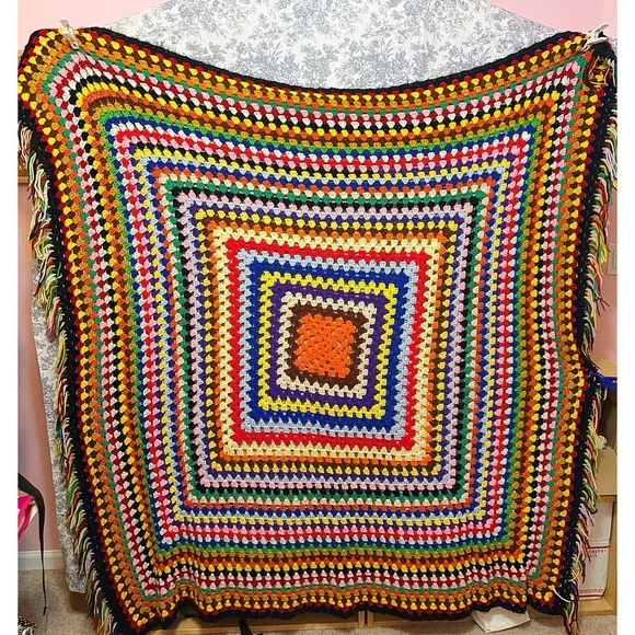 Crochet Blanket Handmade And Multicolor 67