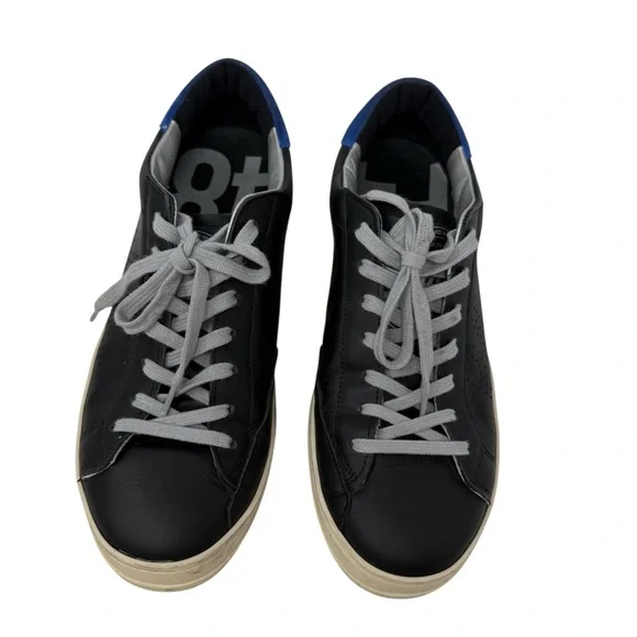 P448 John Men’s Size 8 low top black blue sneakers