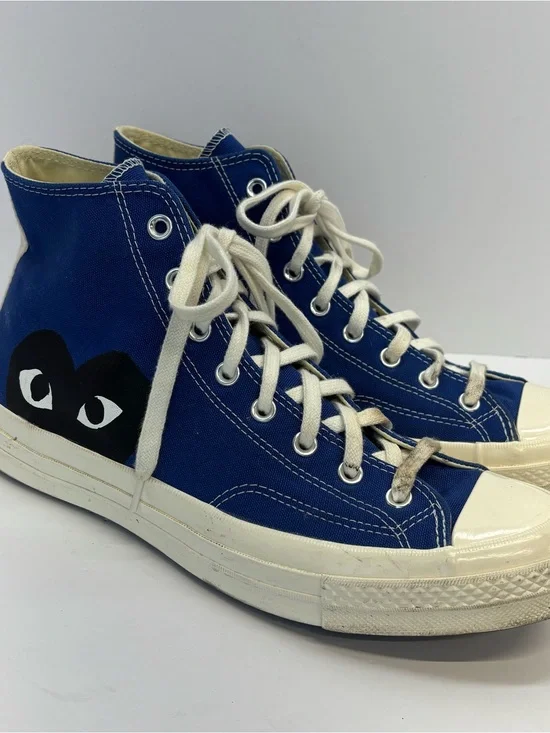 Converse Comme des Garçons Play x Chuck 70 Top High Blue Men Sz 11 Women Sz 13