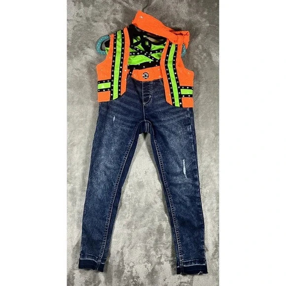 MAF Dance Solo Costume Kids Seamless Design Construction Worker‎ Size MC Medium