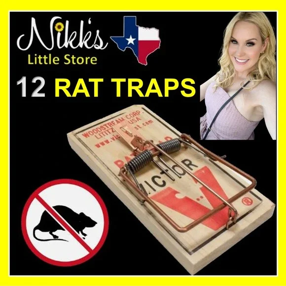 12x Victor M200 Rat Snap Trap Traditional Wood Rodent Control Trampa Para Ratas