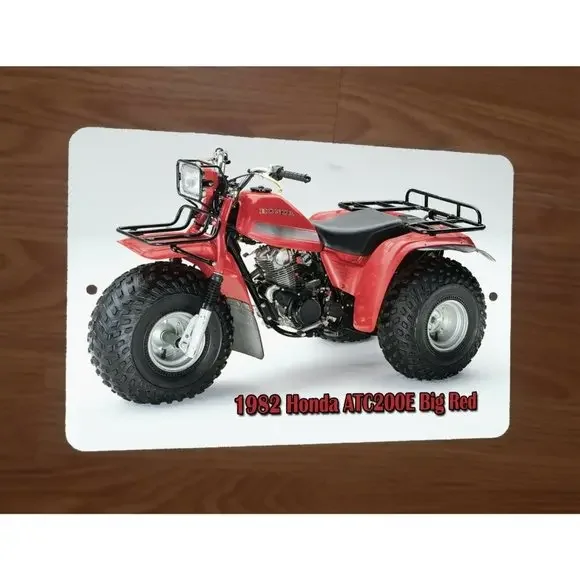 1982 Honda ATC200E‎ Big Red Bike 3 Wheeler Quad ATV 8x12 Metal Wall Sign