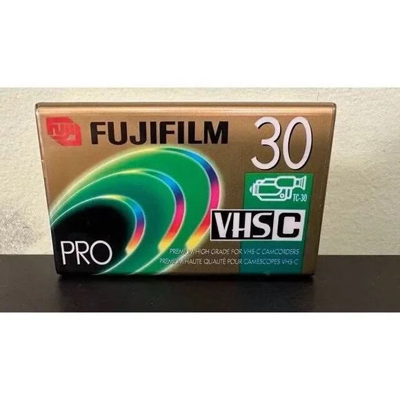 Fujifilm Pro VHS-C Camcorder Video Cassette Tape TC-30, NEW Sealed