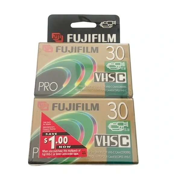 Fuji Film 30 VHS-C Premium High Grade NEW SP 30 Min Pack‎ of 2