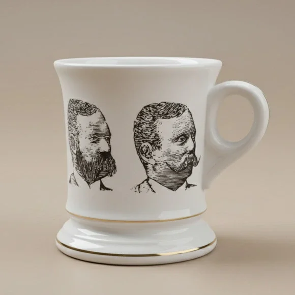 Vintage Mid-Century Viking Mustache Mug | 1960s–70s Pedestal Shaving Mug