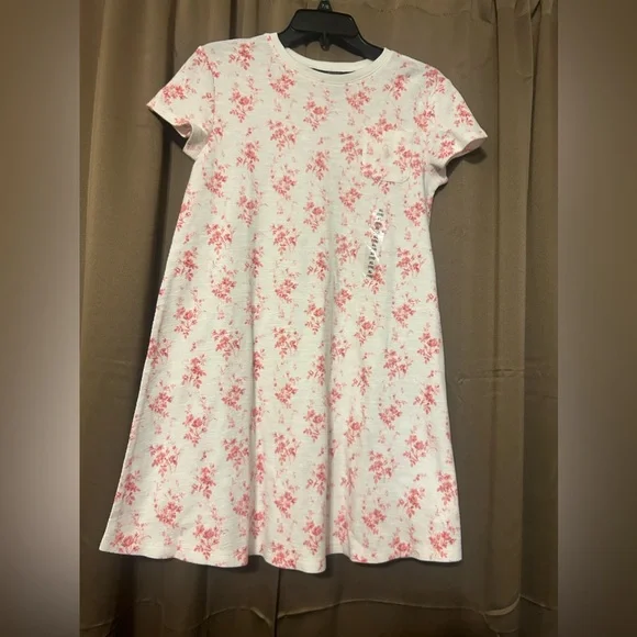 Girls Polo Ralph Lauren Midi Floral Waffle Knit Short Sleeve Dress size 16