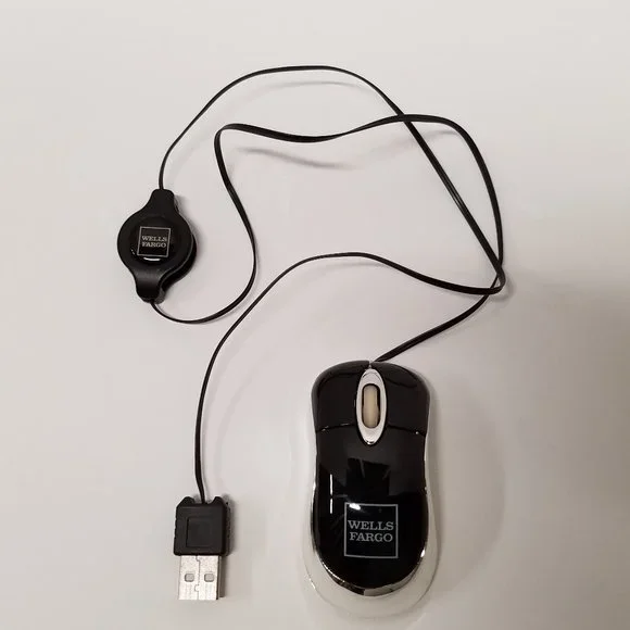 Mini Retractable Cable Wired USB Optical Mouse