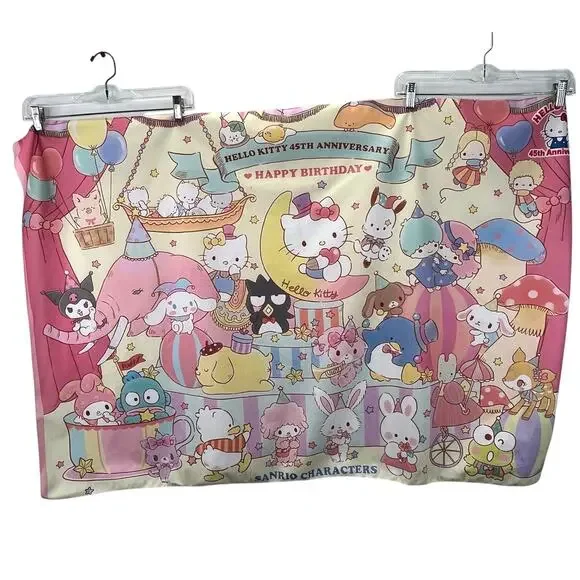 Sanrio Hello Kitty Tapestry Wall Hanging 45th Anniversary Backdrop Kuromi Melody
