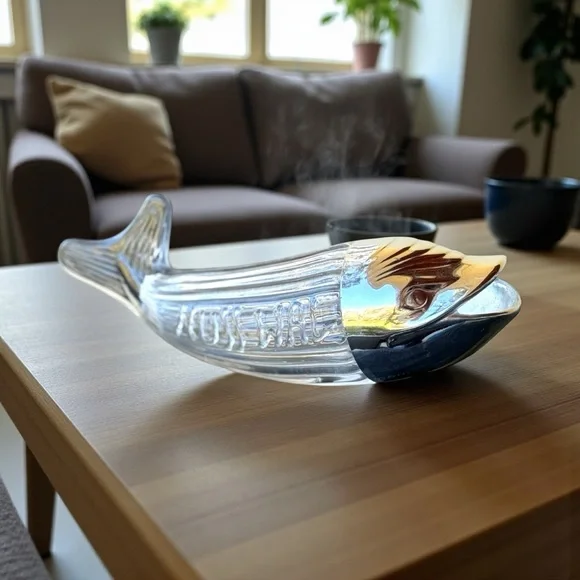Vintage Nuss Wal Glass Nut Whale Dispenser Mid-Century Modern FLAWLESS