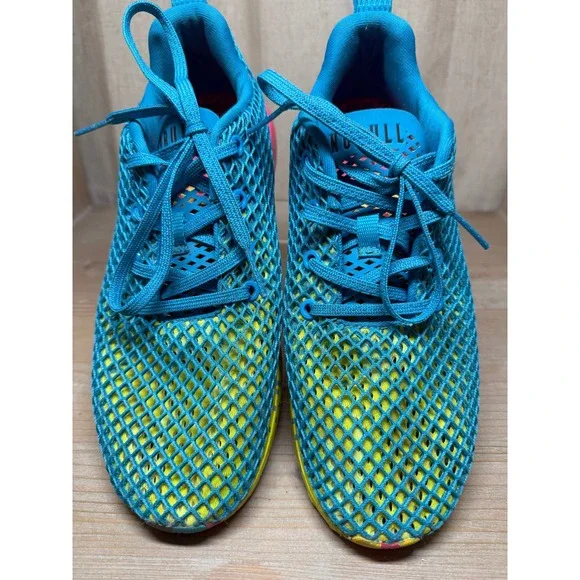 NOBULL Mesh Runner Mens 8 Electric Blue Pink Yellow Training Shoes Sneakers