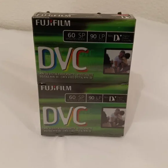 Fuji Film DVC 60 Mini Cassette Tape DVM60 SP 60min LP 90min Set of 2 Sealed NEW