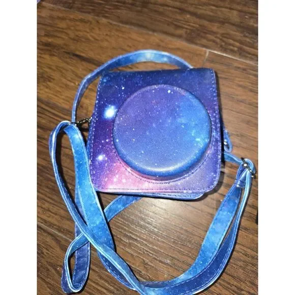 Galaxy Camera Case Crossbody Bag Purse Adjustable Strap Blue Purple