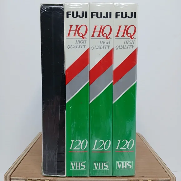 FUJI Film HQ High Quality 120 Min Blank VHS Tapes 4-Pack Factory Sealed