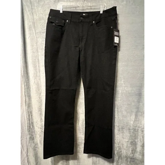 True Religion Ricky Flap Jeans‎ Men's 32x36 Black Rinse Bootcut Denim NWT