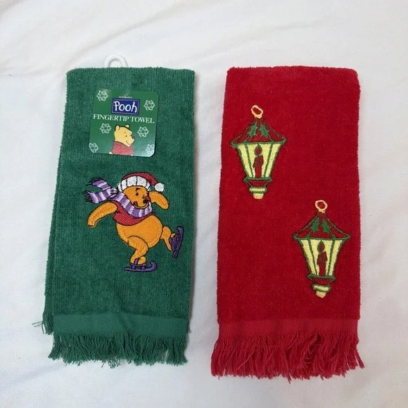 Winnie The Pooh Christmas Towel Hand Towel Holiday Decoration W/ Cannon Towel‎