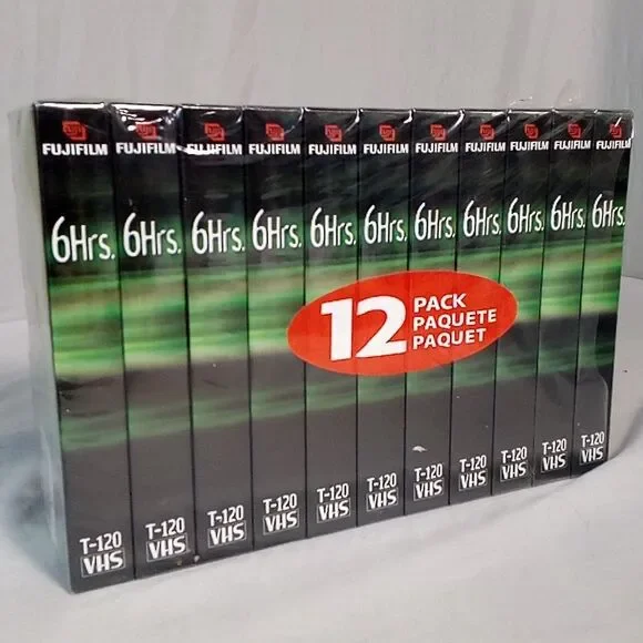 FUJI T-120 VHS Tapes Sealed 6 Hour New Blank VCR High Quality EP Mode Lot of 12